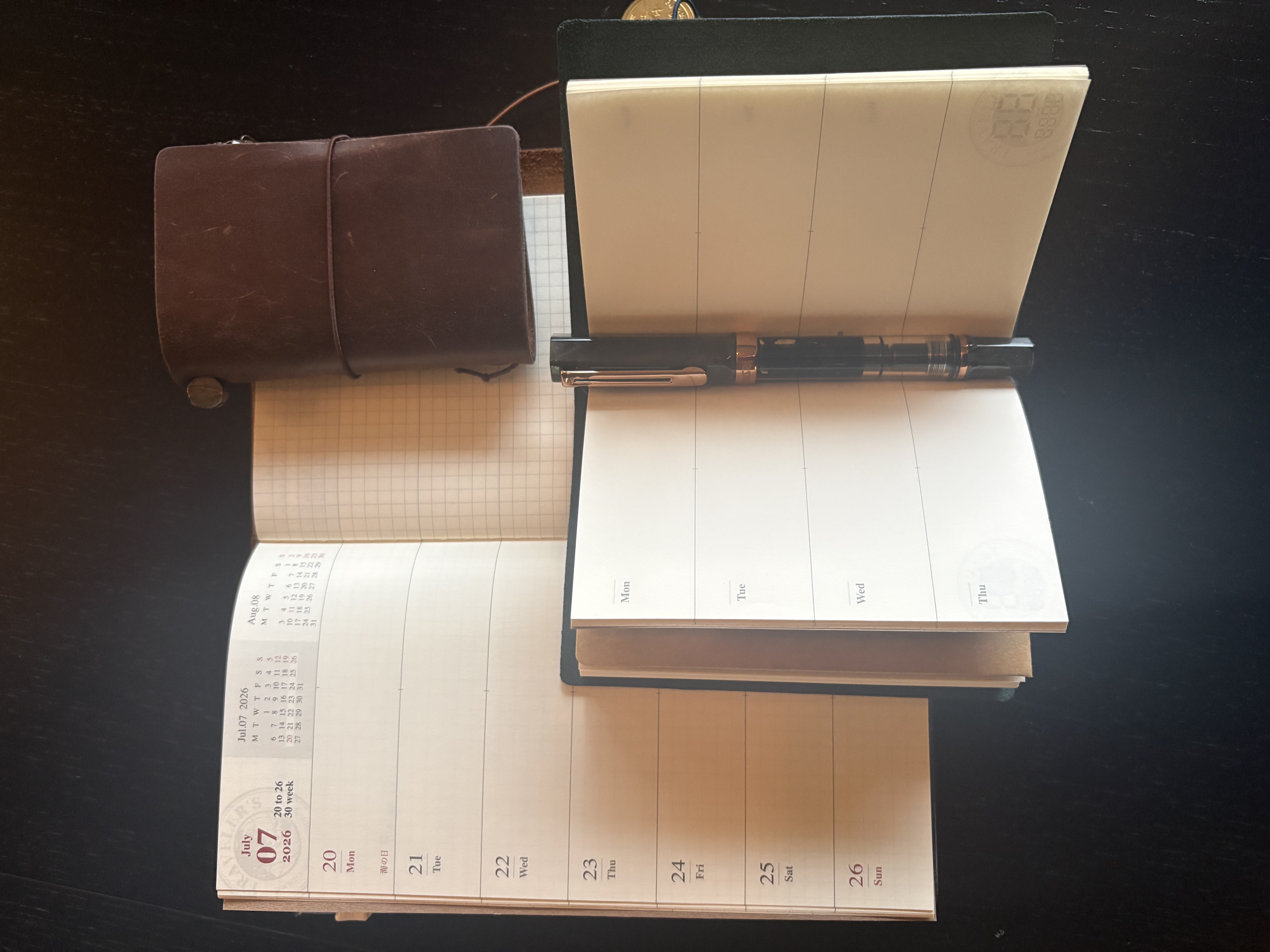 Traveler's Notebook inserts open